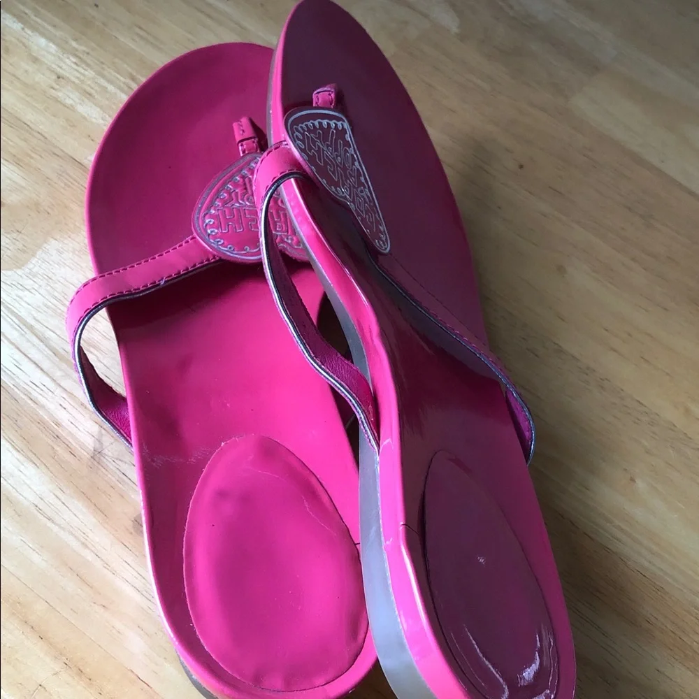 Coach poppy rare spring Vibrant Sophie Pink Heart Sandals - Picture 11 of 11